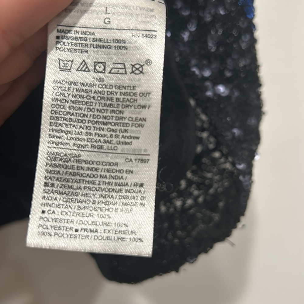 Gap Color Block Sequin Top Fully Lined Short Slee… - image 7